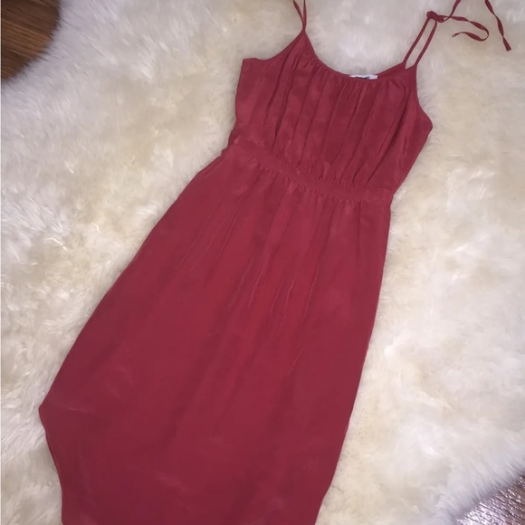 Madewell silk Skyway Cami dress spaghetti straps warm berry women’s size 10 - Picture 2 of 14